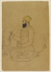 Portret Mirzy Dakhni, Naubat Khan (pranie na papierze)